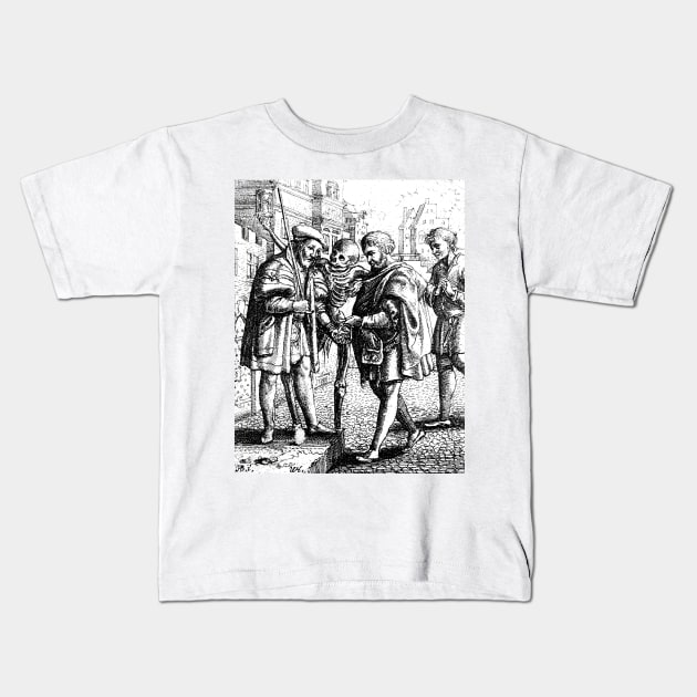 The Advocate and Death, from the Dance of Death - Wenceslaus Hollar Kids T-Shirt by themasters